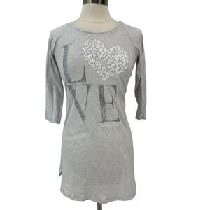 VICTORIA'S SECRET 3/4 Sleeve LOVE Graphic Nightshirt Pajama SZ XS
